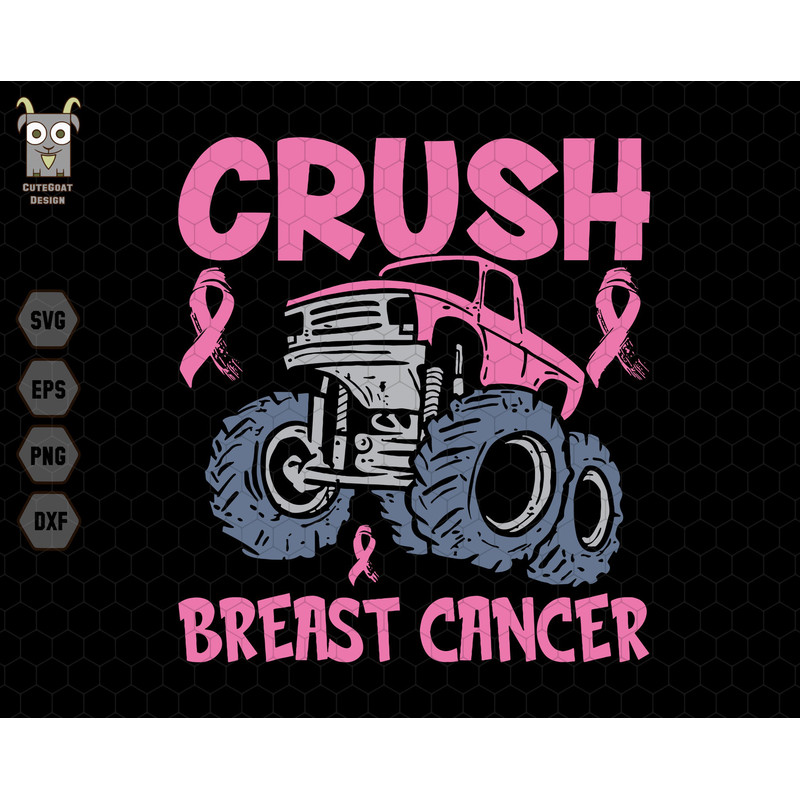 Crush Breast Cancer Svg, Cancer Fight Svg, Breast Cancer Awareness Svg, Cricut, Monster Truck Pink Svg, Boys Breast Cancer for Mom Svg.jpg