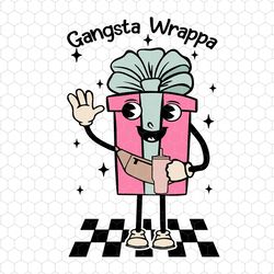 gangsta wrappa svg, cute christmas gifts svg, bougie christmas, stanley tumbler inspired belt bag svg, pink christmas sv