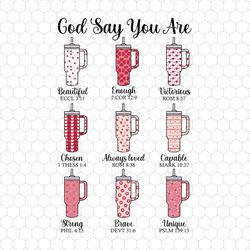 god says you are png, jesus valentine png, valentine doodle png, christian valentine png, valentine bible verse png, chr
