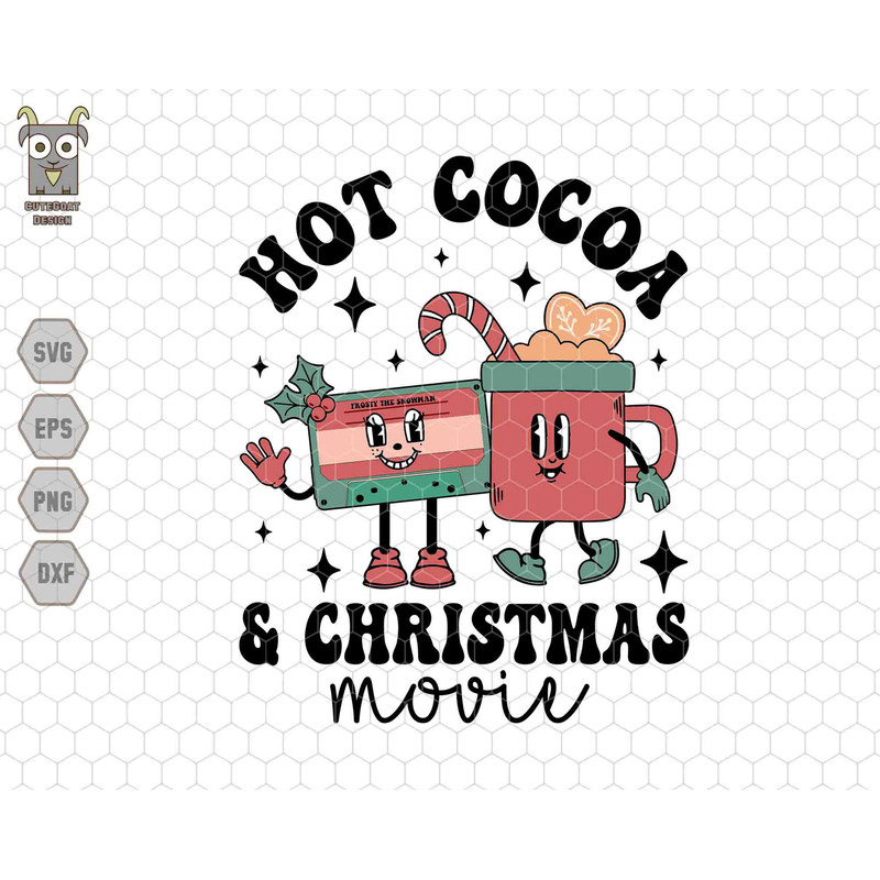 Hot Cocoa And Christmas Movie Svg, Christmas Coffee Svg, Merry Christmas Svg, Christmas Drinks Coffee Svg, Retro Christmas, Christmas Movies.jpg