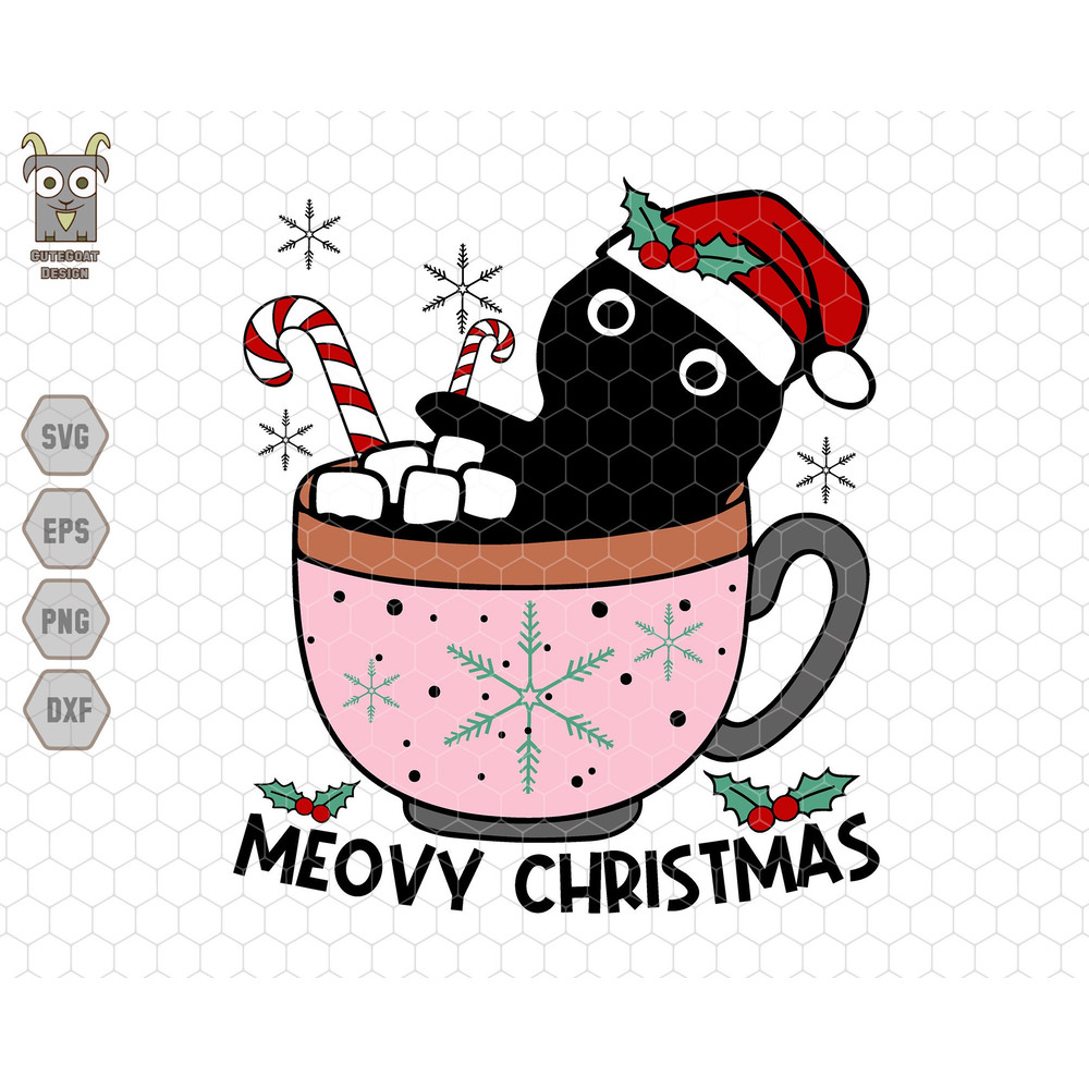 Meovy Christmas Svg, Merry Catmas Svg, Cat Lover Svg, Trendy Christmas Svg, Black Cat Own Svg, Christmas Squad Svg, Black Cat Christmas Svg.jpg