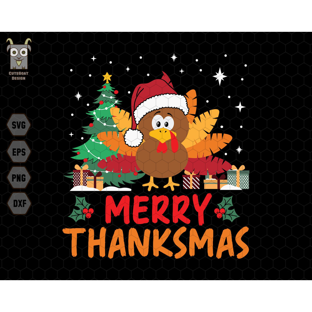 Merry Thanksmas Svg, Happy Hallothanksmas Svg, Turkey Day Svg, Christmas Tree Svg, Thanksgiving Day, Merry Christmas Svg,Thankmas Sweatshirt.jpg