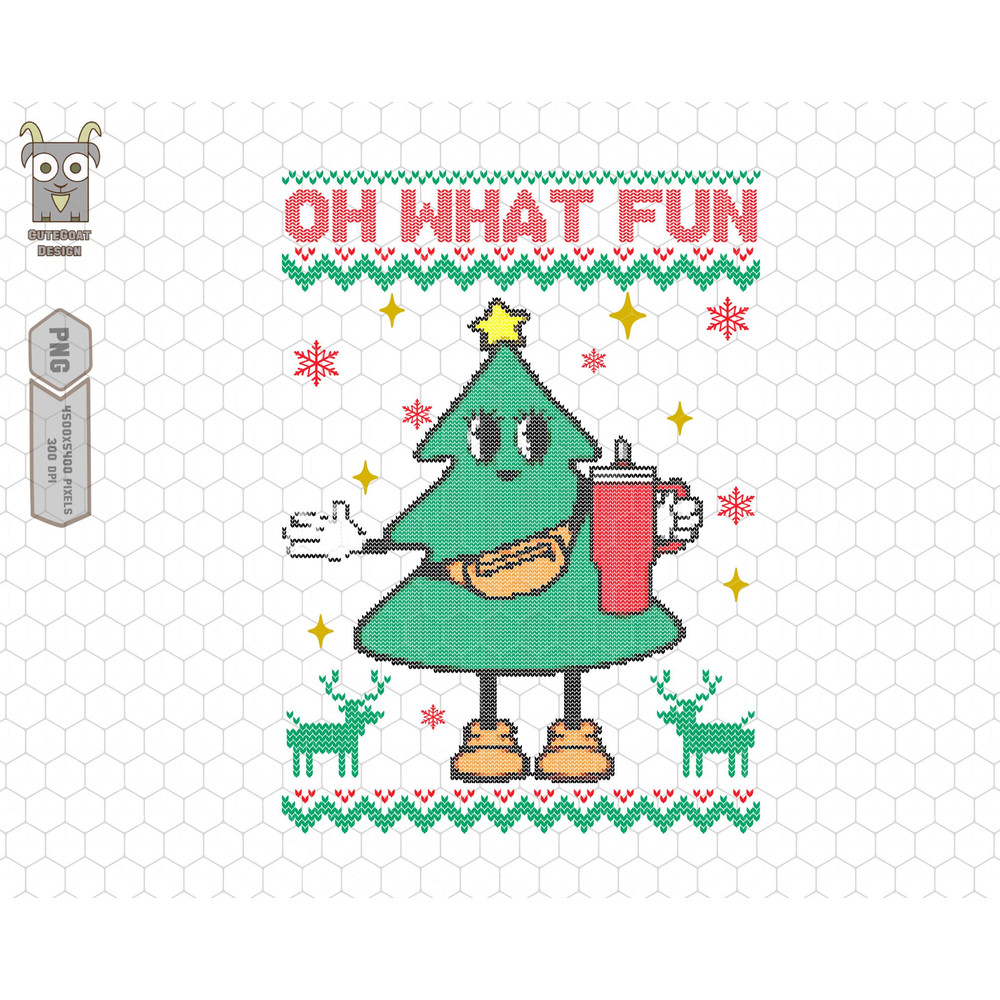 Oh What Fun Png, Funny Christmas Tree, Ugly Christmas Png, Ugly shirt, Knit Chirstmas Shirt Png, Stanley Tumbler Belt Bag, Ugly Xmas Shirt.jpg