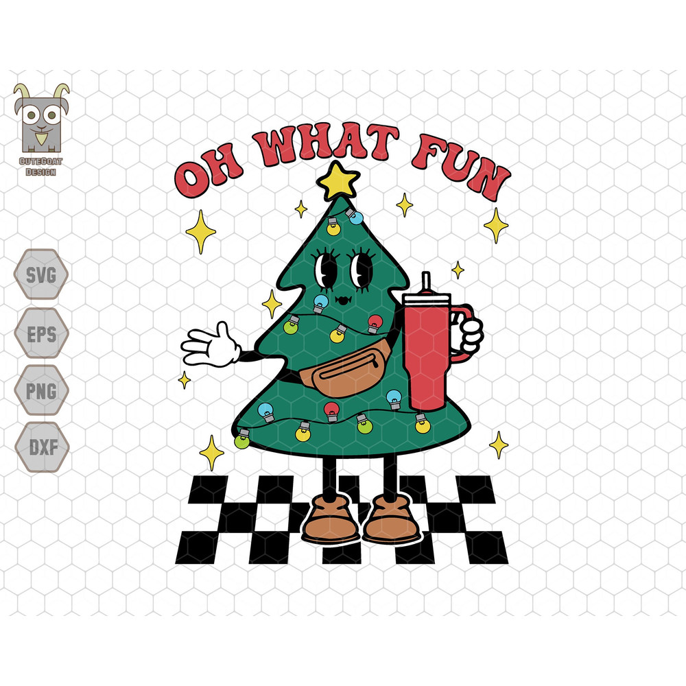 Oh What Fun Svg, Merry Christmas Svg, Christmas Tree Svg, Stanley Tumbler And Belt Bag Svg, Christmas Party Svg, Winter Svg,Digital Download.jpg