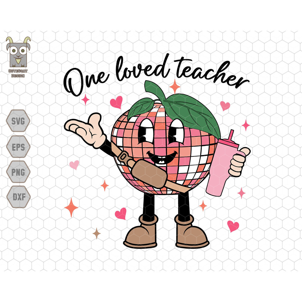 One Loved Teacher Svg, Teaching Sweetheart Svg, Stanley Tumble Belt Bag Svg, Teacher Valentine Day Svg, Teacher Appreciation Svg, Disco Ball.jpg