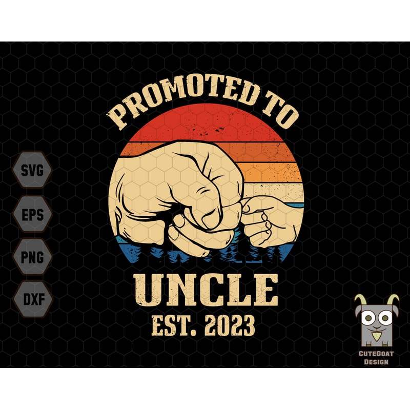 Promoted To Uncle Est 2023 Svg, Uncle Est 2023 Svg, New Uncle Svg, Baby Shower, Baby Foot Print Svg,Pregnancy Announcement,My 1st Father Day.jpg