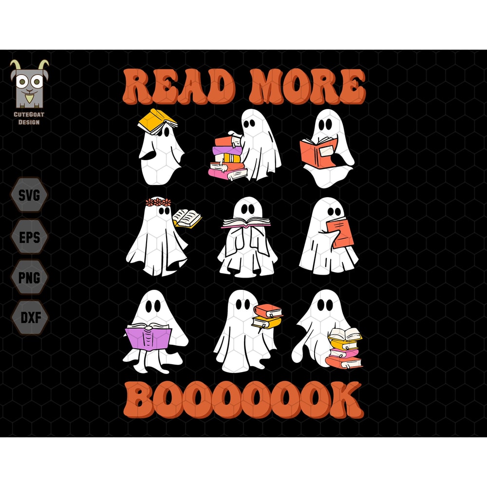 Read More Boook Svg, Ghost Book Nerd Svg, Trick Or Teach Svg, Spooky Teacher Svg, Halloween Teacher Svg, Halloween Reading,Spooky Cute Ghost.jpg