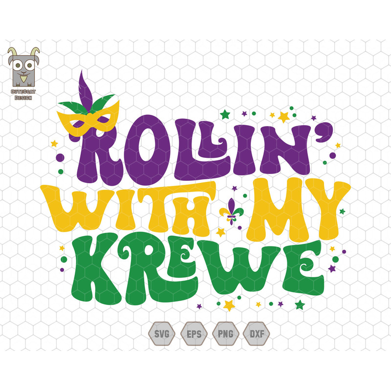 Rollin With My Krewe Svg, Mardi Gras Svg, In My Mardi Gras Era Svg, Fat Tuesday Svg, Fleur De Lis Svg, Mardi Gras Beads Svg, Carnival Svg.jpg