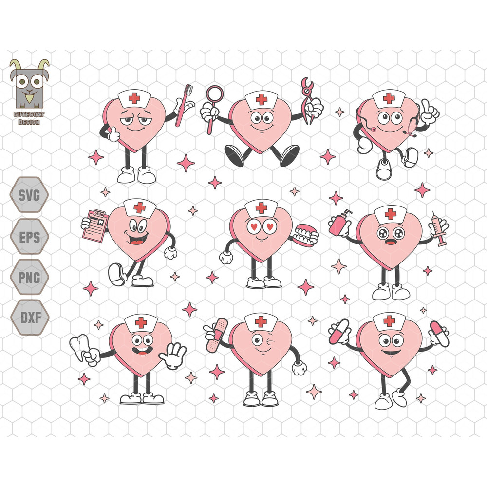 Valentine Dentist Svg, Retro Heart Nurse Svg, Dental Assistance Svg, Dental Hygienist, Pediatric Dentist, Hospital Teeth Svg, Cupid Dentist.jpg