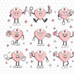 valentine dentist svg, retro heart nurse svg, dental assistance svg, dental hygienist, pediatric dentist, hospital teeth