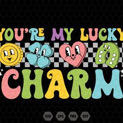 youre my lucky charm svg, st patricks day svg, clover 4 leaf svg, lucky shamrock svg, lucky charms svg, gold coin svg, r