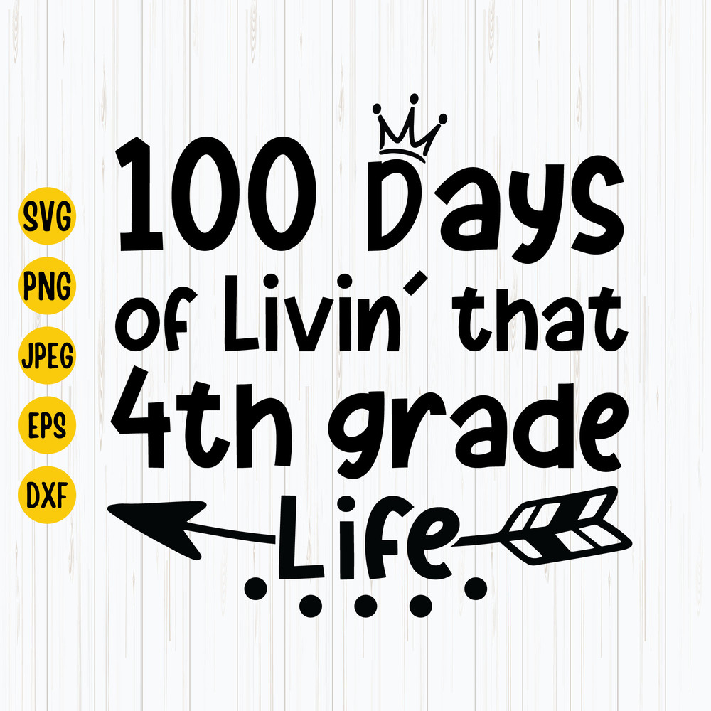 100 Days of School Svg, Livin That 4th Grade Svg, Fourth Grade Svg, Teacher Svg, 4th Grade Svg, Instant Download.jpg