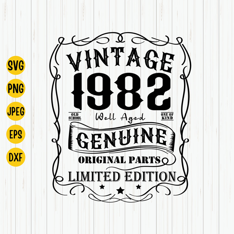 40th Birthday Svg, Vintage 1982 Svg, 1982 Birthday Svg, Aged to Perfection, 40 Birthday Shirt Svg, 40 Years Old Svg, Cricut, Download.jpg