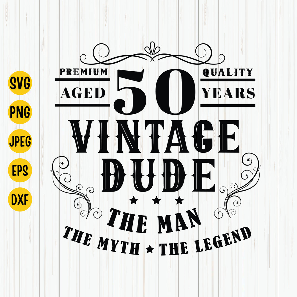 50 Vintage Dude Svg, 50th Birthday Svg, Dude Svg, 50 Years Svg, Vintage 1973 Svg, 1973 Birthday, Instant Download.jpg