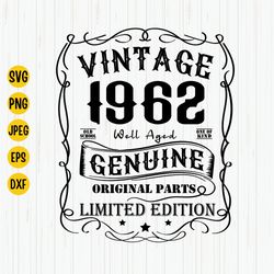 60th birthday svg, vintage 1962 svg, 1962 birthday svg, aged to perfection, 60 birthday shirt svg, 60 years old svg, cri