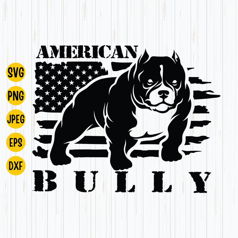 American Flag Bully Svg, American bully Svg, Pitbull Svg, Pitbull Vector, Dog USA Flag Svg Instant Download.jpg