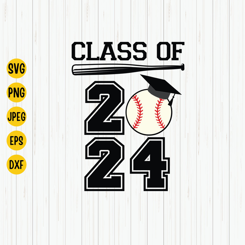 Class of 2024 Senior Baseball Graduation Svg, 2024 Graduation Svg, Baseball Svg, Graduation Clipart, Instant Download 1.jpg