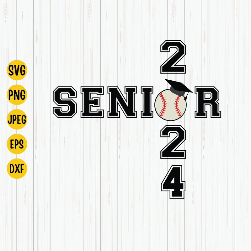 Class of 2024 Senior Baseball Graduation Svg, 2024 Graduation Svg, Baseball Svg, Graduation Clipart, Instant Download.jpg