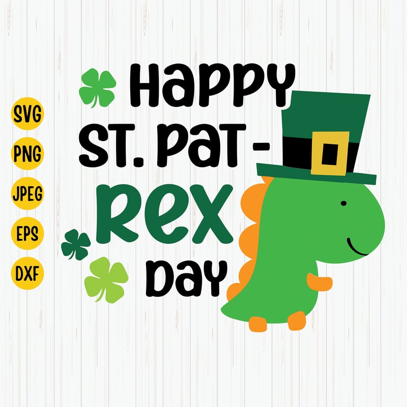 Happy St. Pat-Rex Day Svg, St Patrick's Day Svg, Dinosaur St Patrick's Day, Shamrock Svg, St Patricks Shirts Svg, Trex Svg, Cricut, Download.jpg