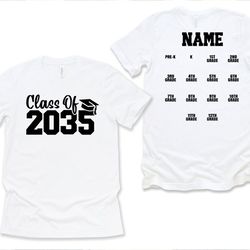 personalized class of 2035 svg, grow with me handprint shirt svg, pre-k graduate, back to school, senior 2035, svg file