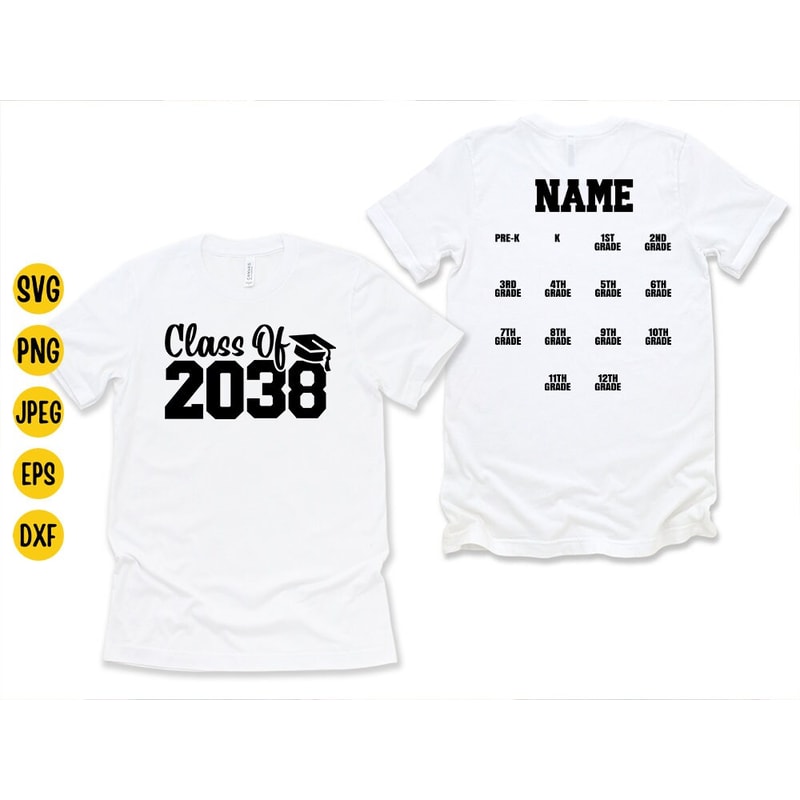 Personalized Class of 2038 Svg, Grow with me Handprint Shirt SVG, Pre-K Graduate, Back to School, Senior 2038, Svg File For Cricut.jpg
