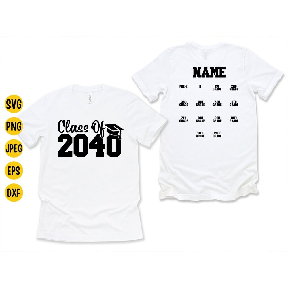 Personalized Class of 2040 Svg, Grow with me Handprint Shirt SVG, Pre-K Graduate, Back to School, Senior 2040, Svg File For Cricut.jpg