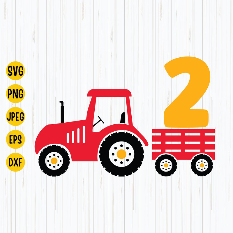 Second Birthday Tractor Svg, Second Farm Birthday Svg, 2nd Birthday Svg, Farmer Second Birthday Svg, Tractor Birthday Svg, Instant Download 1.jpg