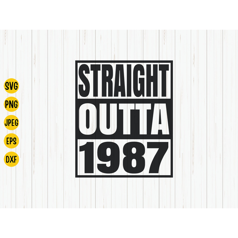 Straight Outta 1987 Svg, 1987 Birthday Svg, Born in 1987, Birthday Shirt Design, 1987 Birthday Gift, Svg Cut File, Cricut, Download.jpg