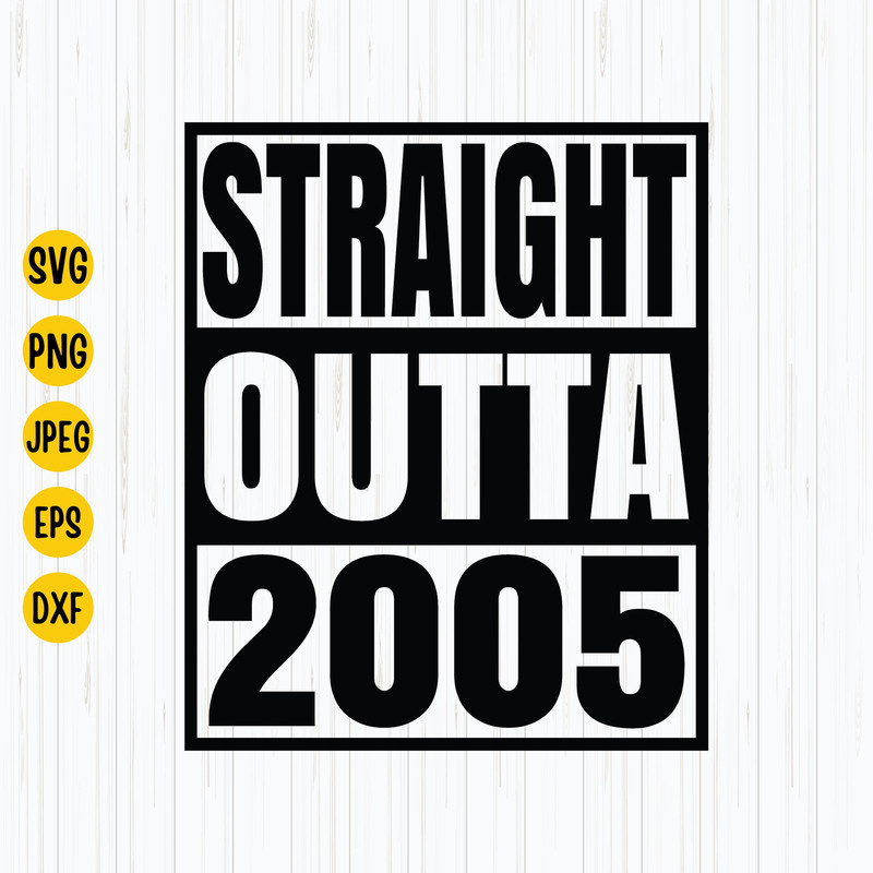 Straight Outta 2005 Svg, Png, Jpg, 2005 Birthday Svg, Birthday, Cutting File, Instant Download.jpg