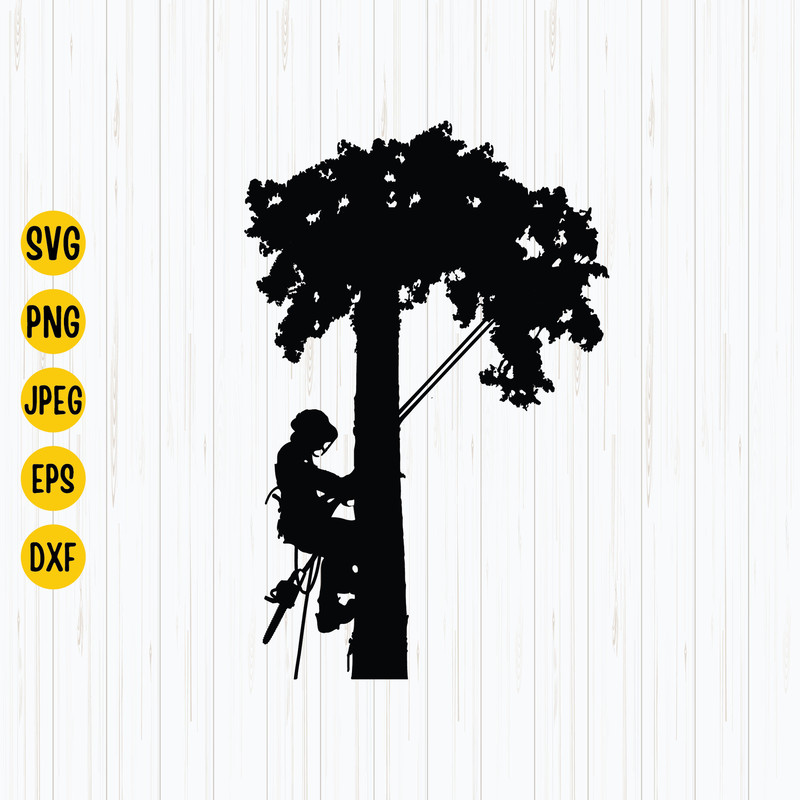 Tree Arborist Svg, Tree Triming Png, Tree Arborist File For Cricut, Laser Engraving, Arborist Svg, Tree Climber, Instant Download.jpg