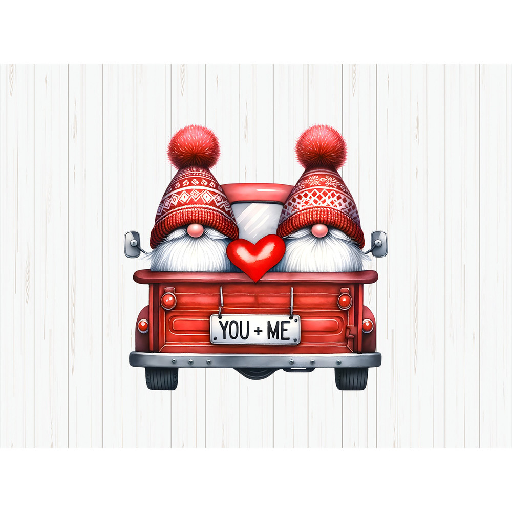 You and Me Valentine's Day Gnome with Truck Png, Valentine Gnome Png, Valentine Truck, Png, Jpg File Instant Download.jpg