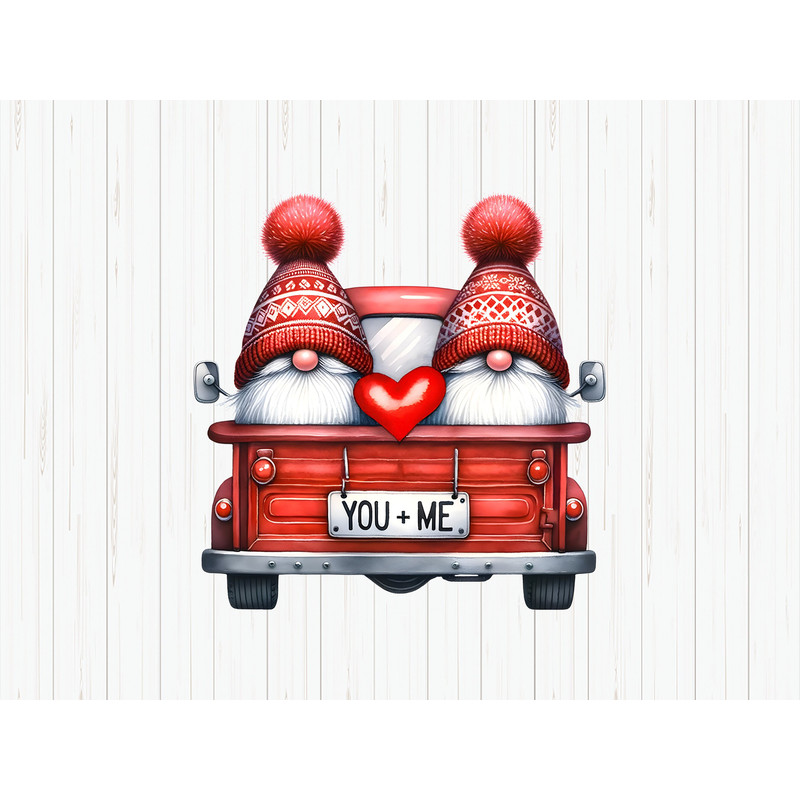 You and Me Valentine's Day Gnome with Truck Png, Valentine Gnome Png, Valentine Truck, Png, Jpg File Instant Download.jpg