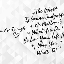 you are enough svg, positive svg, inspirational svg, self worth svg, self love svg, motivational svg, cut files, cricut,