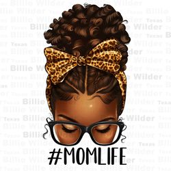 afro messy bun with leopard bandana png sublimation design download,momlife png,messy bun png, messy bun momlife, sublim