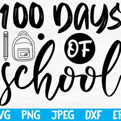 free svg, 100 days of school svg png jpeg dxf eps, 100 days of school, school svg, back to school svg files for cricut,