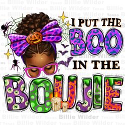 i put the boo in the boujie messy bun png sublimation design download, spooky mom png, momster messy bun png, sublimate