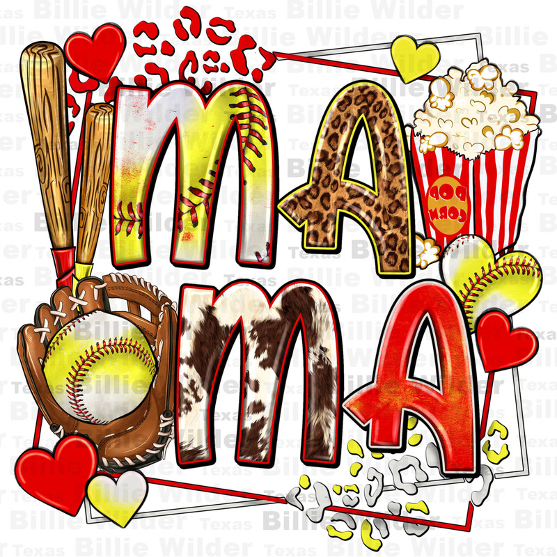 Mama Softball and Baseball with popcorn png sublimation design download, Mother's day png, sport mama png, sublimate designs download.jpg