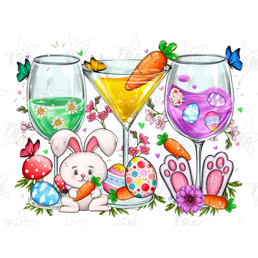 Easter wine glasses png sublimation design download, Easter Day png, Easter drinks png, Easter egg png, sublimate designs download.jpg