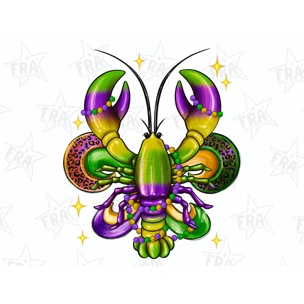Mardi Gras Crawfish png sublimation design download, Happy Mardi Gras png, fleur de lis png, Crawfish png, sublimate designs download.jpg