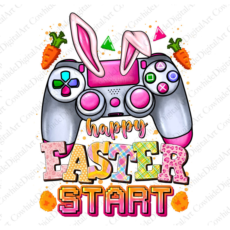 Happy Easter Start gamer png sublimation design download, Easter bunny gamer, Happy easter game controller png, sublimate designs download.jpg