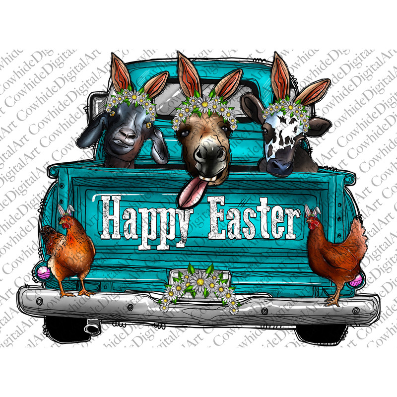 Happy Easter Truck Farm Png, Farm Png, Truck Png, Animal Truck,Digital Downloads,Easter Day, Easter Day Truck, Sublimation Designs Downloads.jpg
