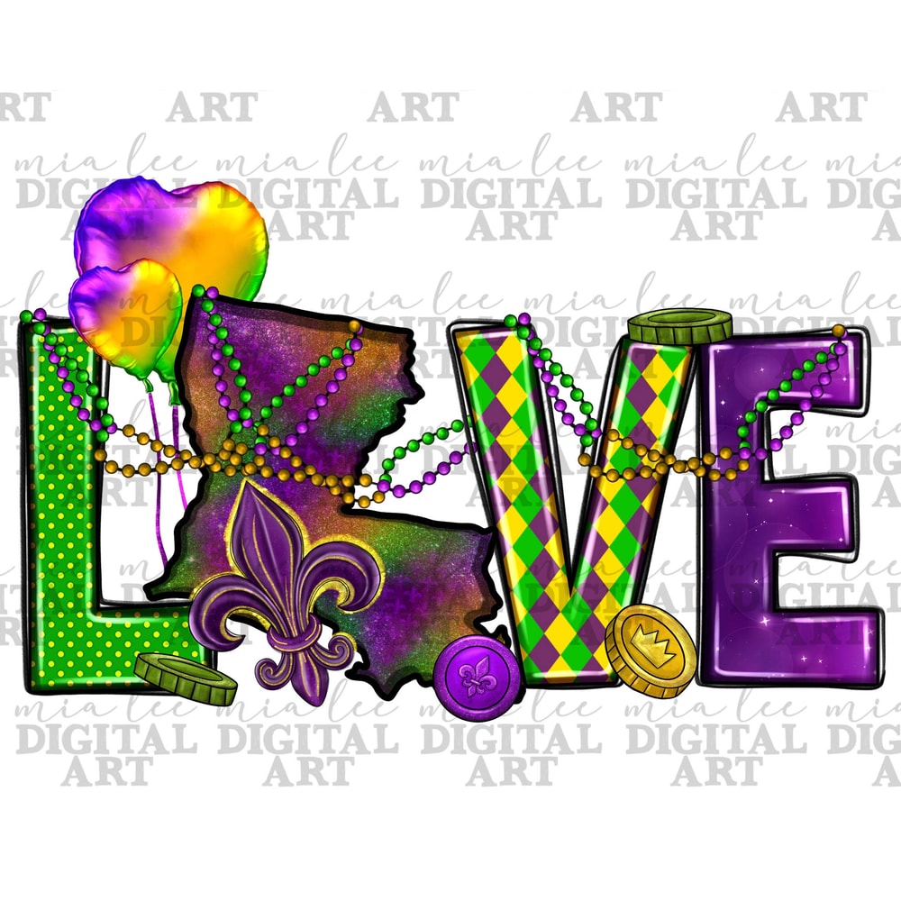Love Louisiana Mardi Gras png sublimation design download, Mardi Gras masks png, Happy Mardi Gras png, sublimate designs download.jpg