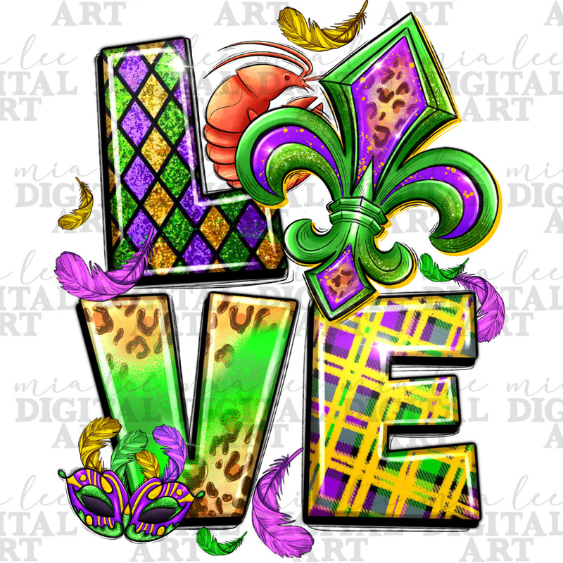 Love Mardi Gras png sublimation design download, Mardi Gras feather png, Happy Mardi Gras png, sublimate designs download.jpg