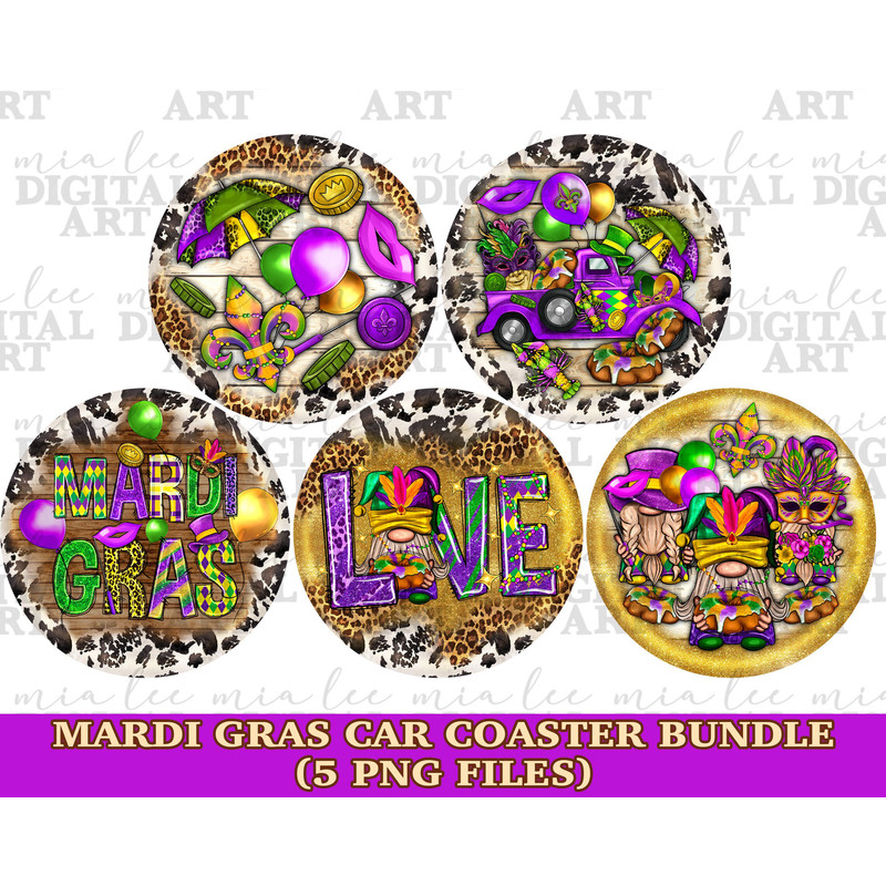 Mardi Gras car coaster bundle png sublimation design download, western car coaster png, Happy Mardi Gras png, sublimate designs download.jpg