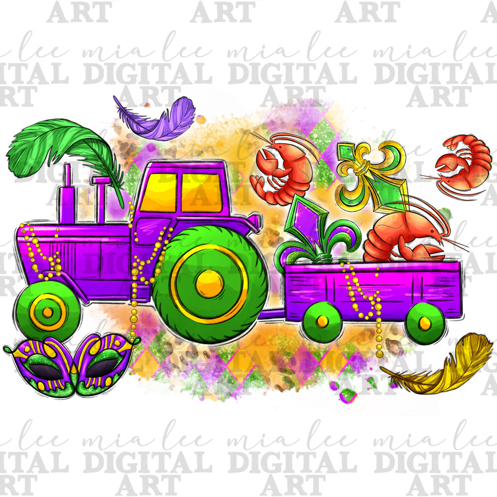Mardi Gras tractor png sublimation design download, Happy Mardi Gras png, Mardi Gras Carnaval png, sublimate designs download.jpg