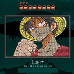 digital embroidery luffy one piece character