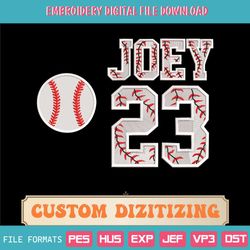 Baseball With Custom Number And Name Embroidery Design, Sports Embroidery Design, 16