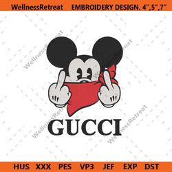 Mickey Middle Finger Gucci Logo Basic Embroidery File