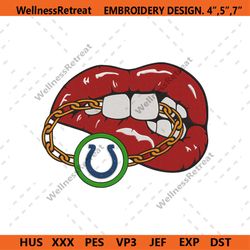 Indianapolis Colts Inspired Lips Embroidery Design Download