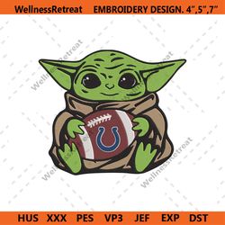 Indianapolis Colts Baby Yoda Football Embroidery Design File